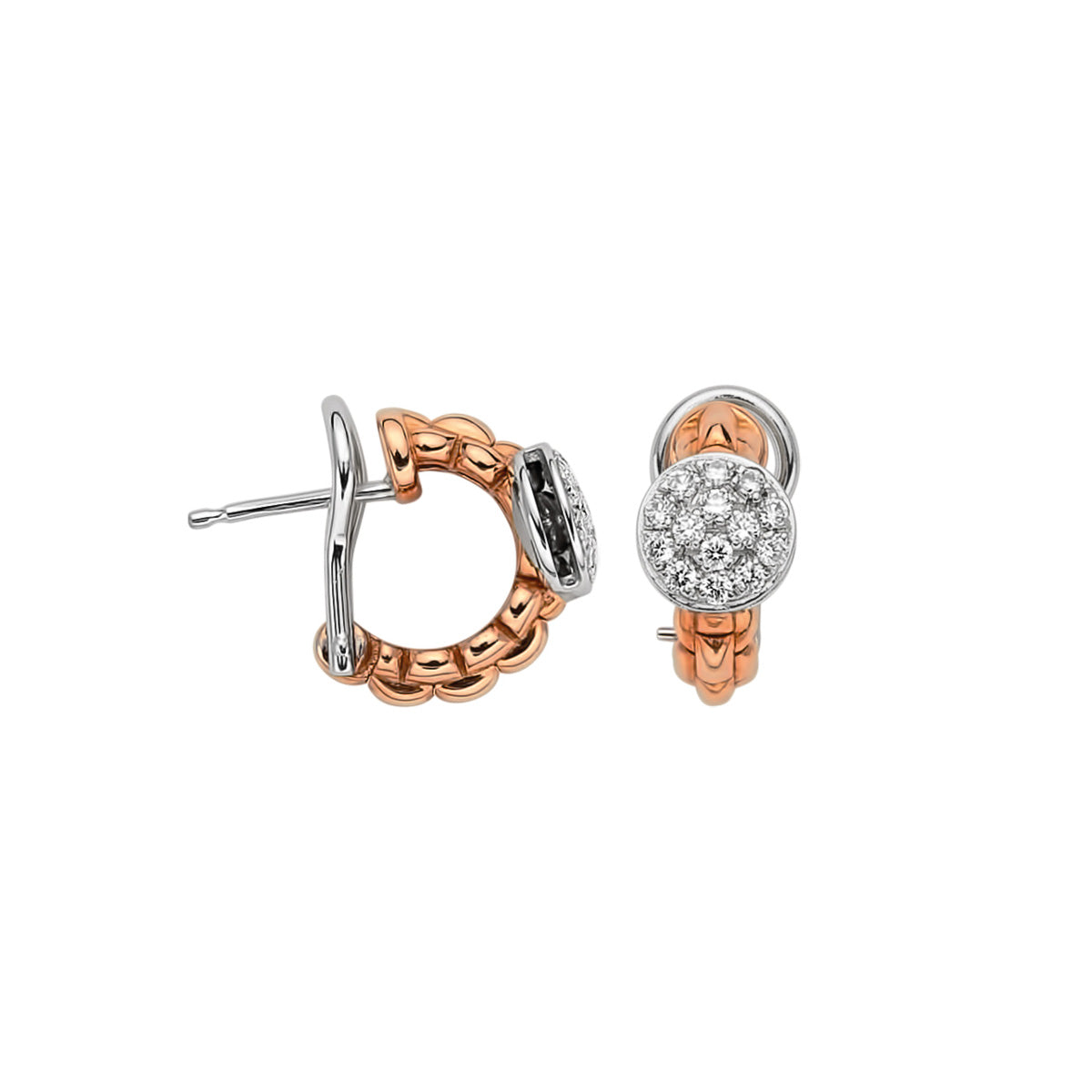 FOPE EKA 18K Gold Earrings with White Diamond Pavé - 0.45 carats - Jackson Hole Jewelry Company