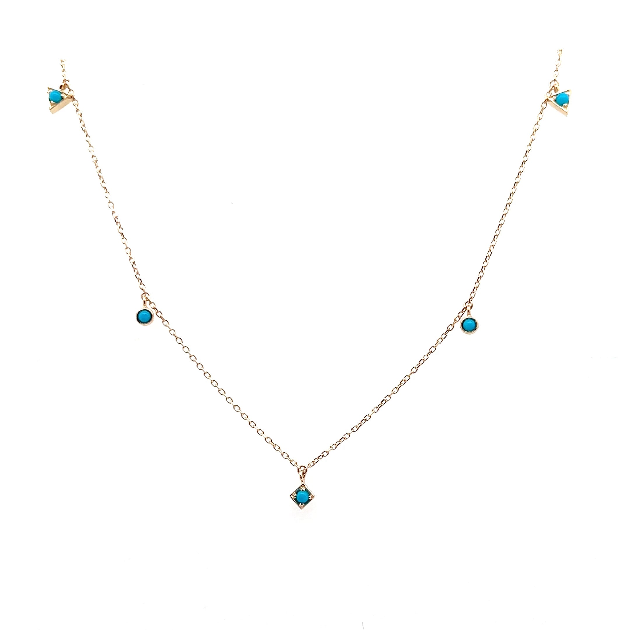 CLEO TURQUOISE DIAMOND CUT ADJUSTABLE CHAIN - Jackson Hole Jewelry Company