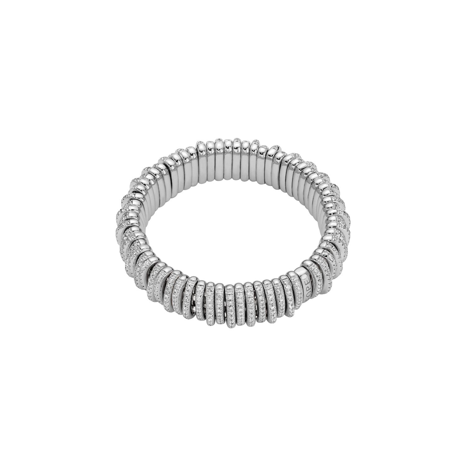 FOPE PANORAMA 18K Gold Flex’it Bracelet with White Diamond Pavé Rondels - Jackson Hole Jewelry Company