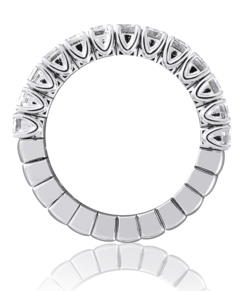 Picchiotti Xpandable™ 18K White Gold Half Way Emerald Cut Diamond Ring - Jackson Hole Jewelry Company