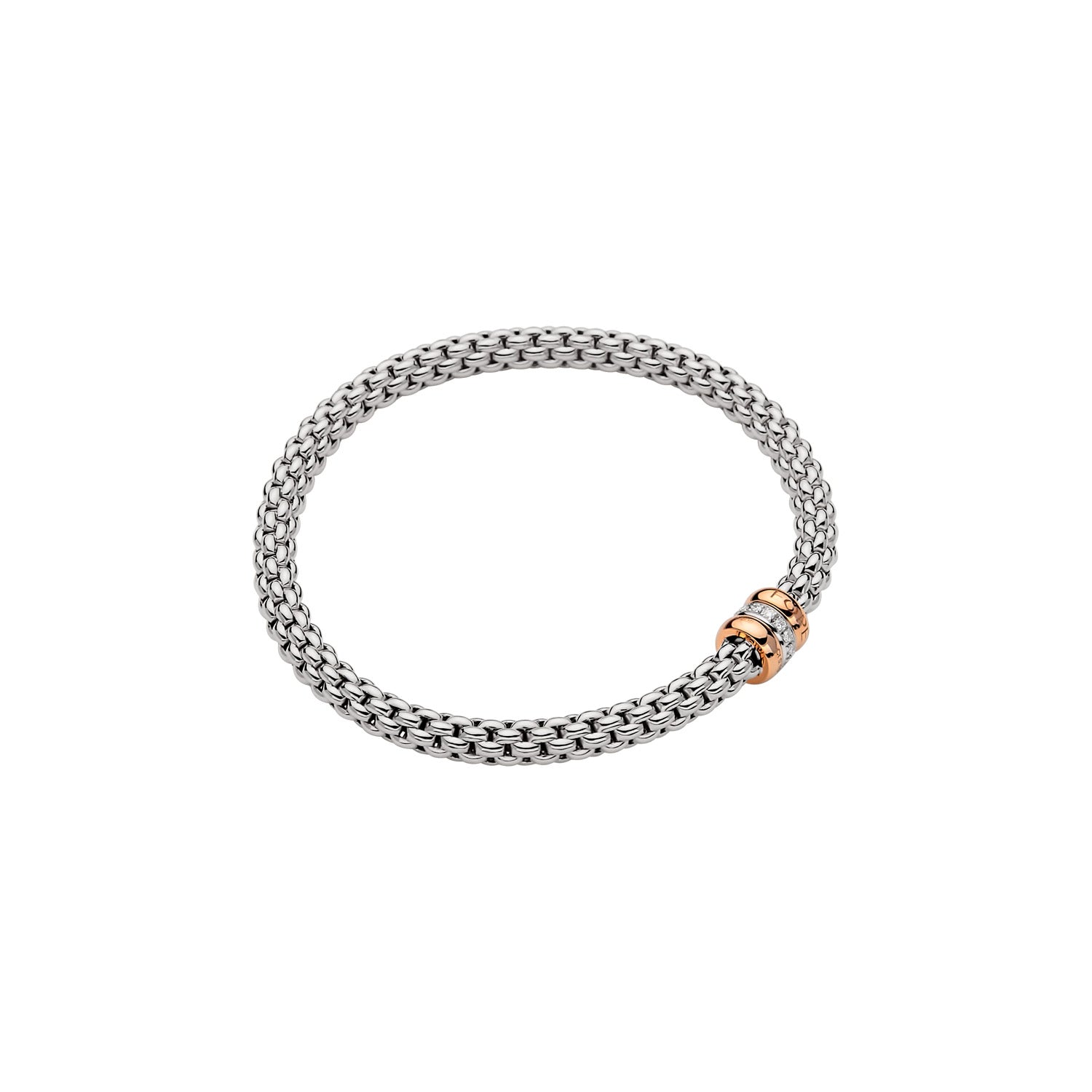 FOPE SOLO 18K Gold Flex’it Bracelet with White Diamond Rondel - 0.10 carats - Jackson Hole Jewelry Company