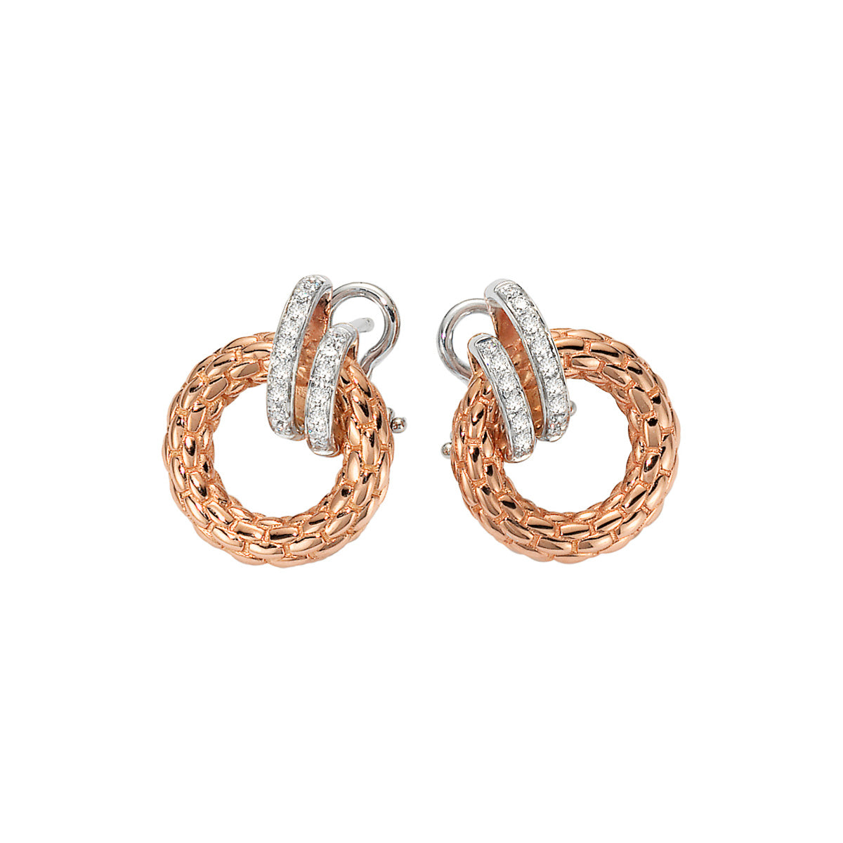 FOPE SOLO 18K Gold Earrings with White Diamond Pavé - 0.22 carats - Jackson Hole Jewelry Company