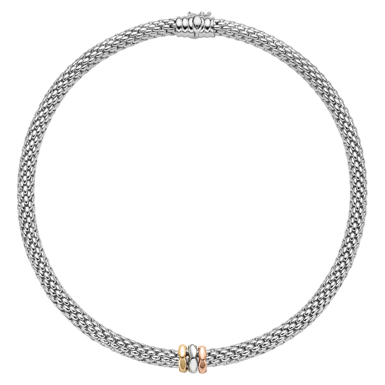 FOPE LOVE NEST Necklace with 18K Tri-Gold Rondels - Jackson Hole Jewelry Company