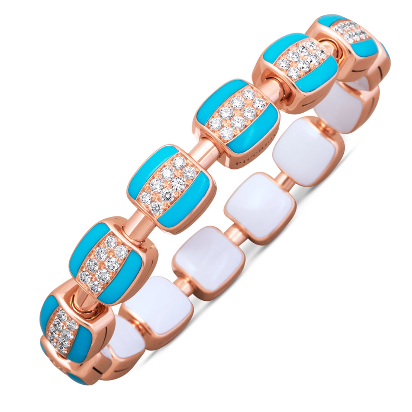 Picchiotti Xpandable™ Reversible Bracelet With Turquoise, White Ceramics And Diamonds - Jackson Hole Jewelry Company