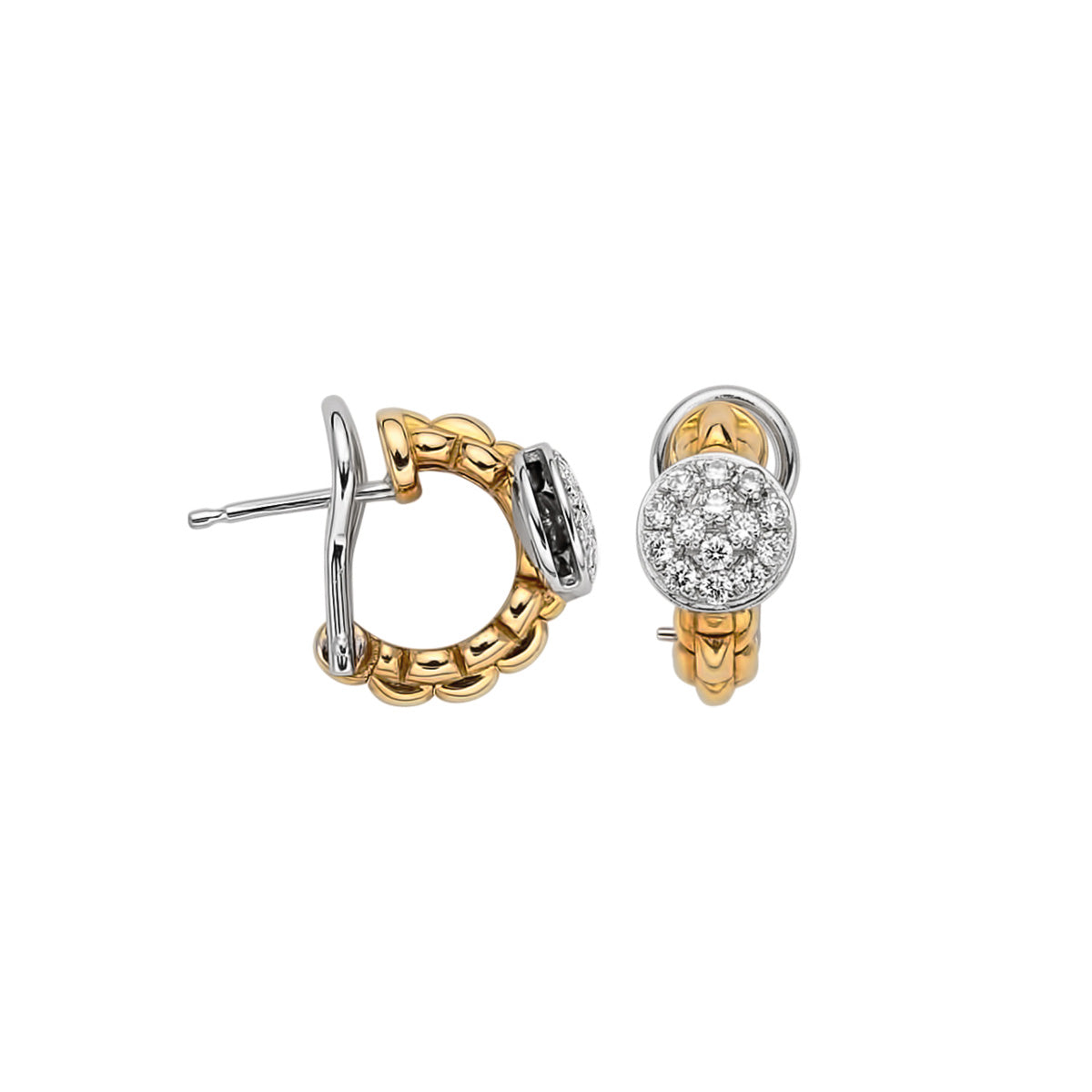 FOPE EKA 18K Gold Earrings with White Diamond Pavé - 0.45 carats - Jackson Hole Jewelry Company