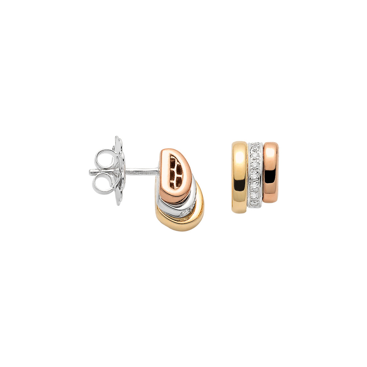 FOPE PRIMA 18K Gold Studs with White Diamonds - 0.13 carats - Jackson Hole Jewelry Company