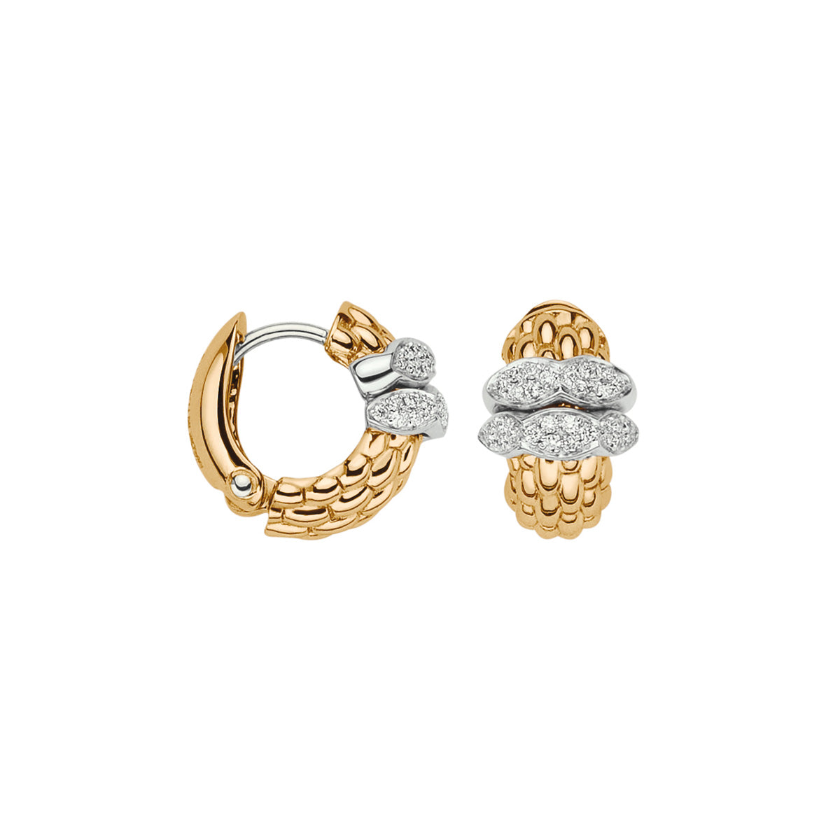 FOPE LOVE NEST 18K Gold Earrings with White Diamond Pavé - 0.33 carats - Jackson Hole Jewelry Company