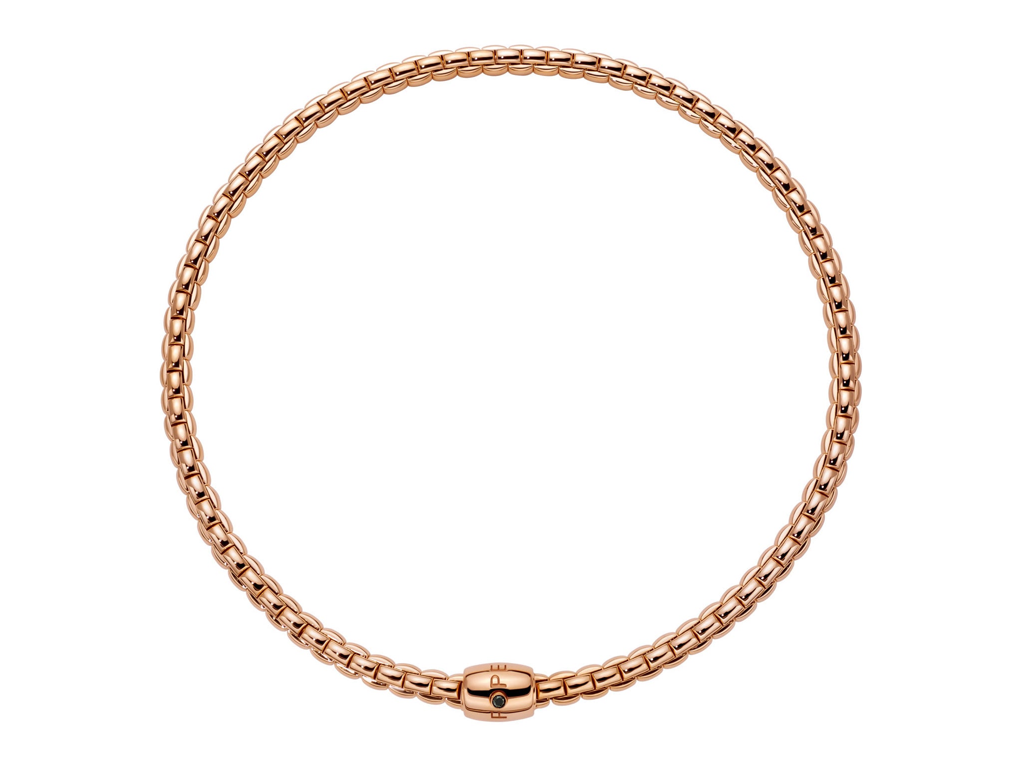 FOPE EKA 18K Gold Flex'it Necklace with Ornamental Clasp and a Black Diamond - 0.05 carats - Jackson Hole Jewelry Company