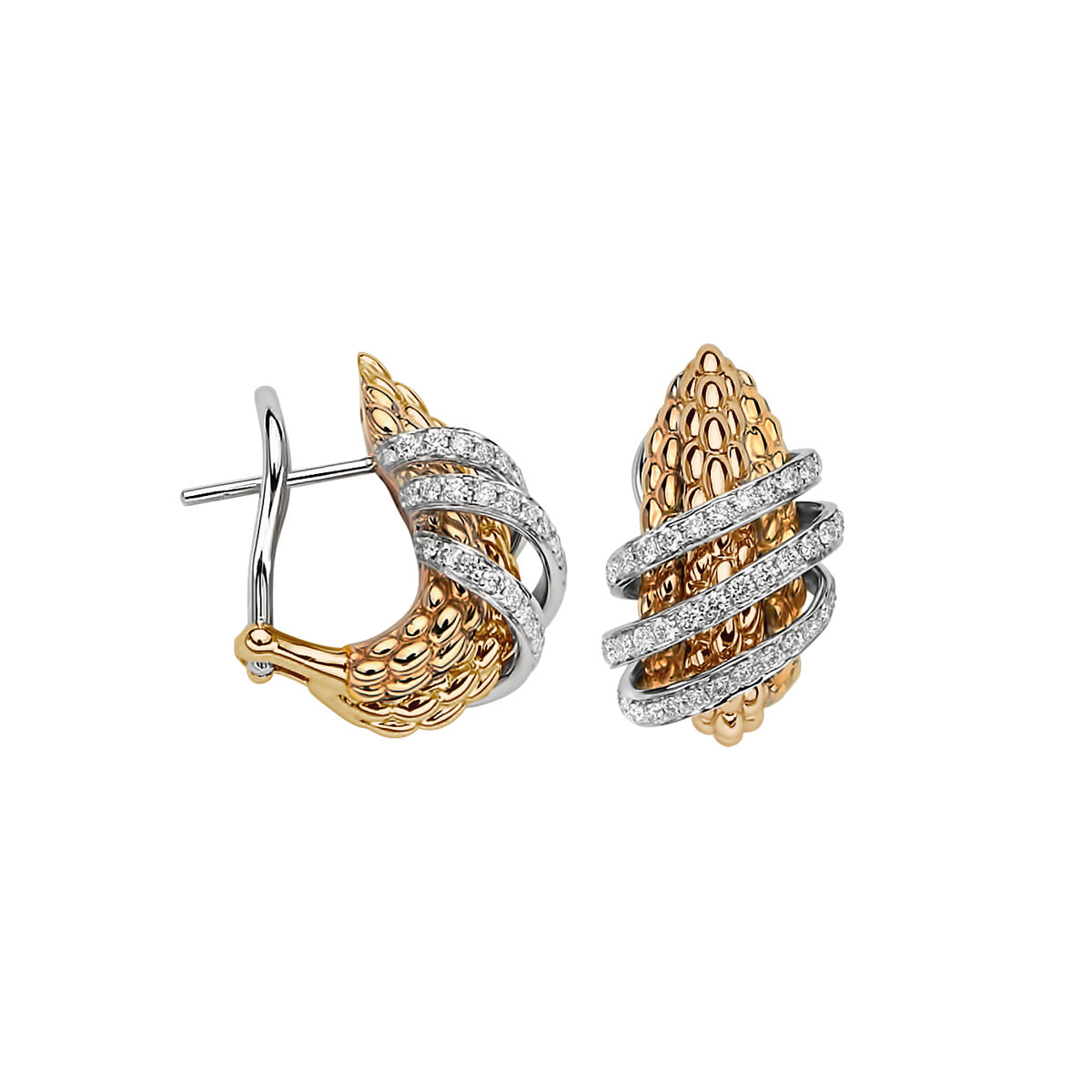 FOPE SOLO 18K Gold Earrings with White Diamond Pavé - 0.82 carats - Jackson Hole Jewelry Company