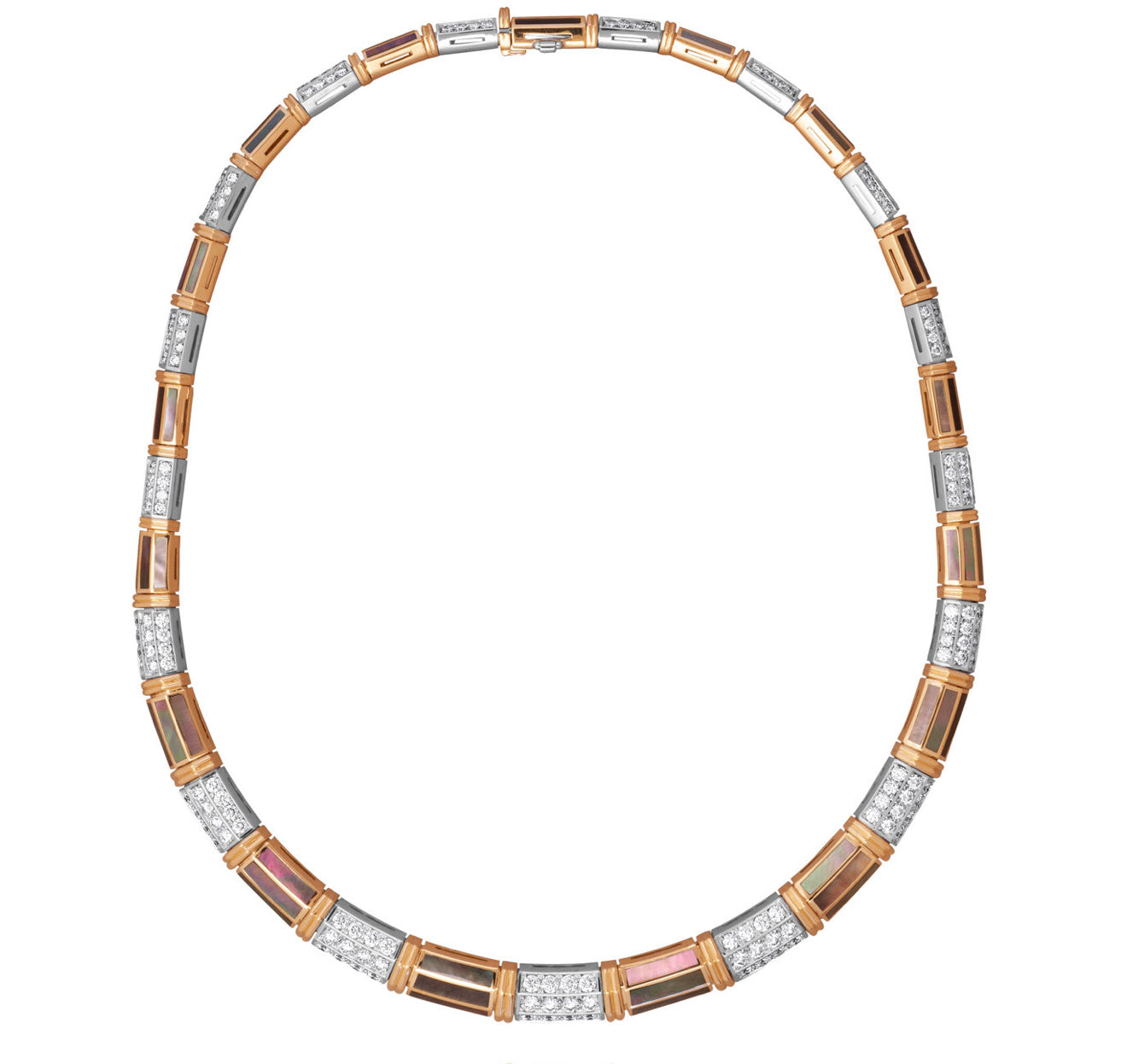 Picchiotti 18K White and Yellow Gold Mother of Pearl And Diamond Necklace - Jackson Hole Jewelry Company