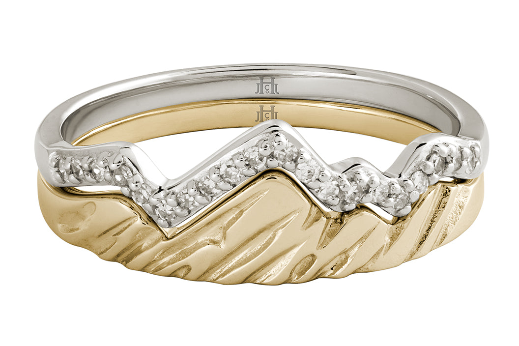 14 Karat Teton Stacking Ring™ (2 ring set) - Jackson Hole Jewelry Company