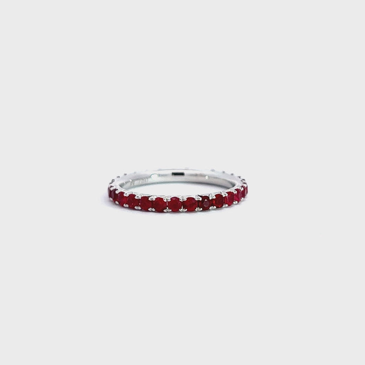 LUXE EDITION: 18 Karat French Cut Ruby Pavé Eternity Band
