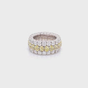 Picchiotti Xpandable™ Three Row Round Cut Yellow and White Diamond Eternity Ring