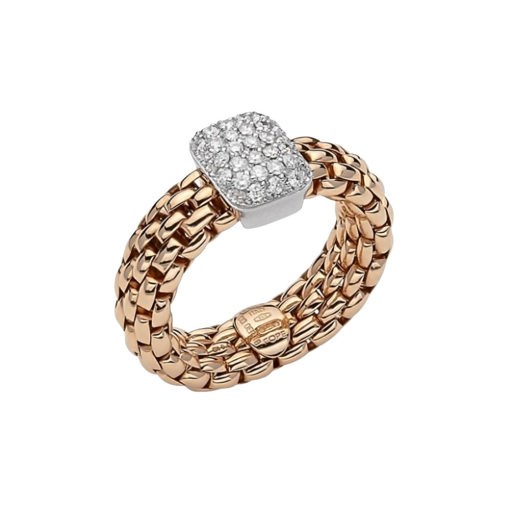 Fope Vendome Flexible Ring with Diamond Pavé - Jackson Hole Jewelry Company