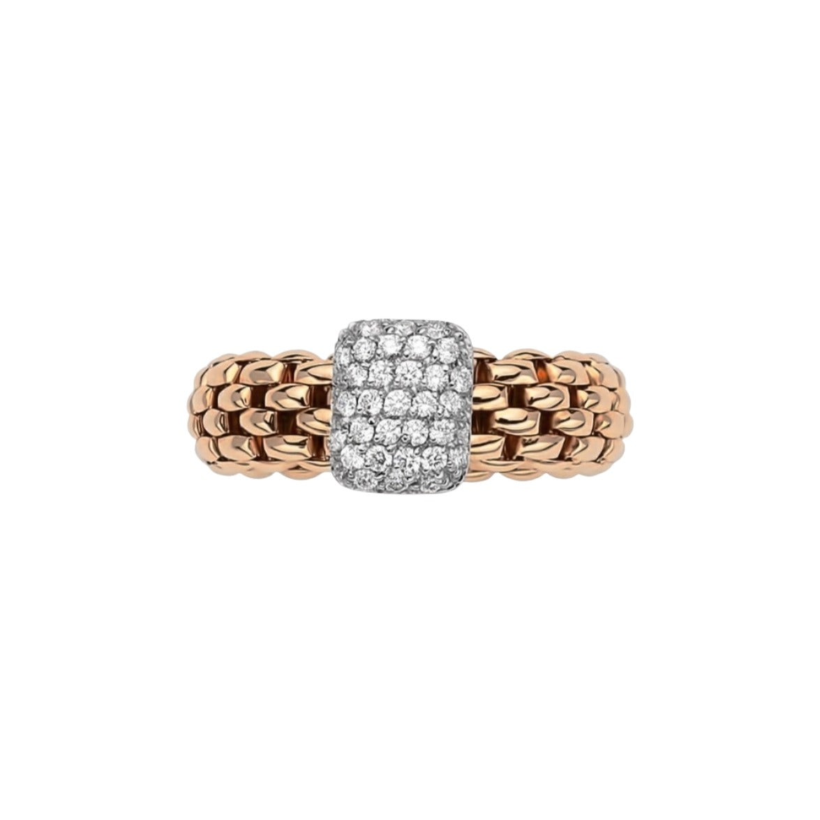 Fope Vendome Flexible Ring with Diamond Pavé - Jackson Hole Jewelry Company