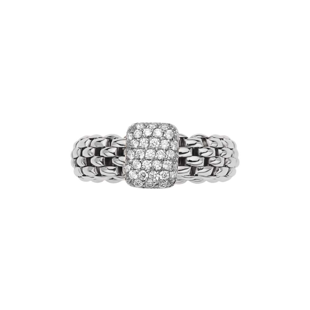Fope Vendome Flexible Ring with Diamond Pavé - Jackson Hole Jewelry Company
