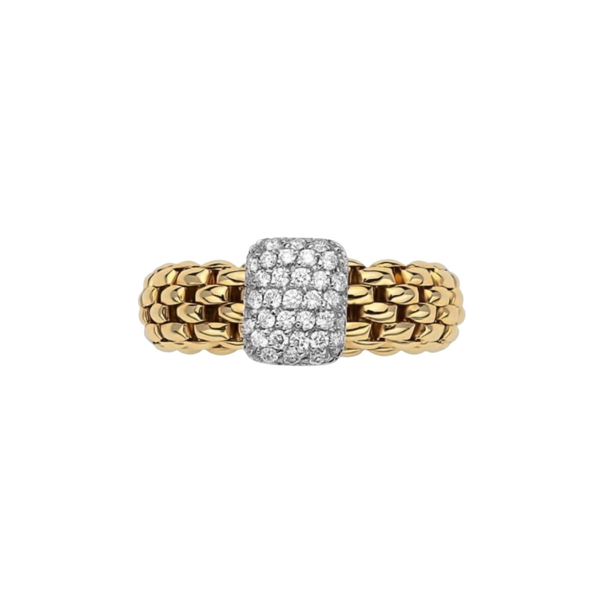 Fope Vendome Flexible Ring with Diamond Pavé - Jackson Hole Jewelry Company