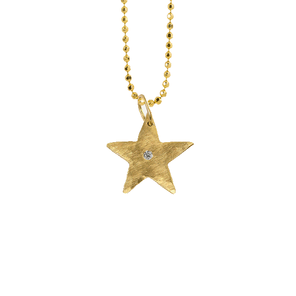 Julez Bryant 14k Yellow Gold Baby Aura Pendant with White Diamond - Jackson Hole Jewelry Company