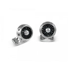 D&F Jet Turbine Engine Cufflinks Brushed Aluminium - Jackson Hole Jewelry Company