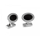 D&F Oval Cufflinks with Onyx - Jackson Hole Jewelry Company