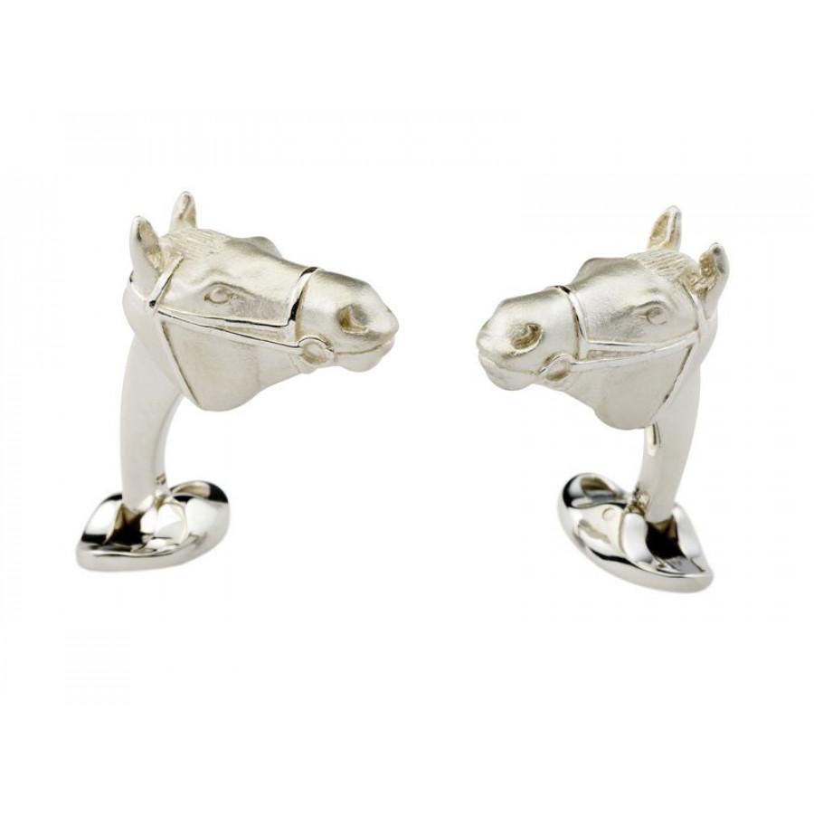 D&F Sterling Silver Horse's Head Cufflinks - Jackson Hole Jewelry Company