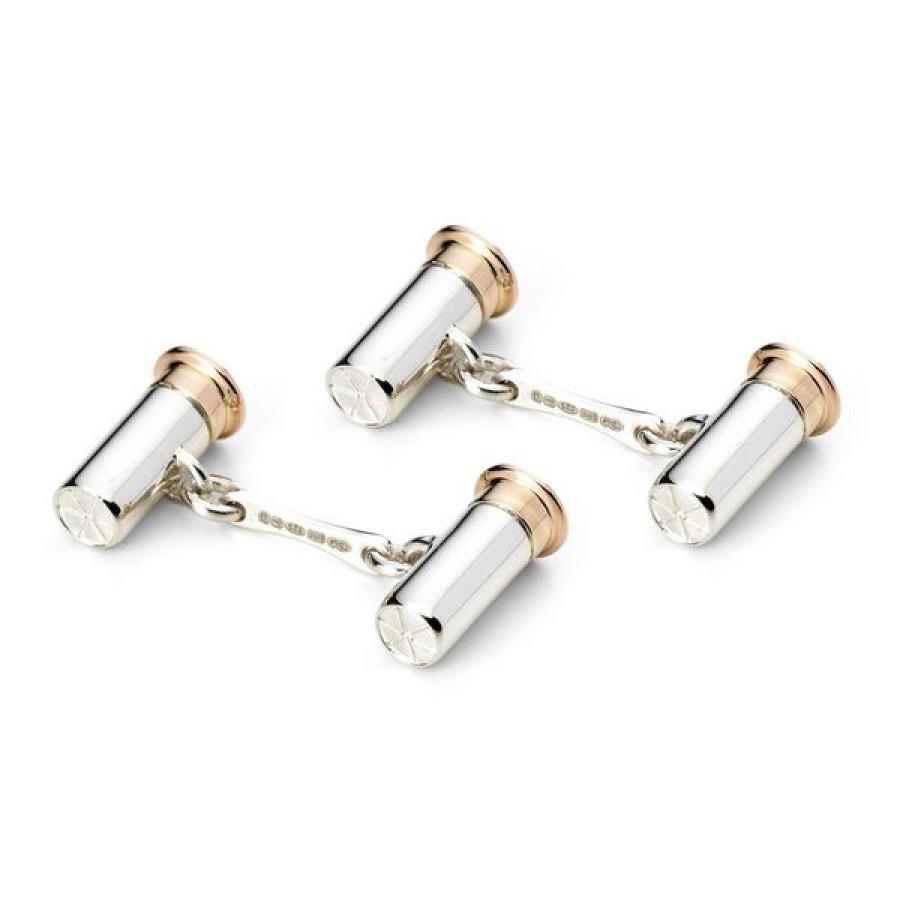D&F Sterling Silver Shotgun Cartridge Cufflinks - Jackson Hole Jewelry Company