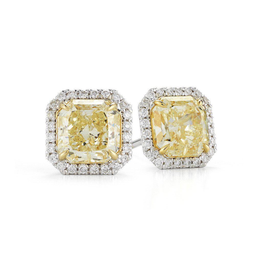gold yellow diamond earrings