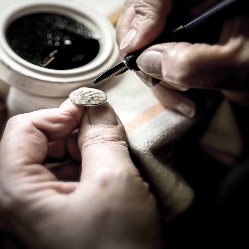 D&F Summer Haze Dome Cufflinks With Silver Enamel in .925 Sterling Silver - Jackson Hole Jewelry Company