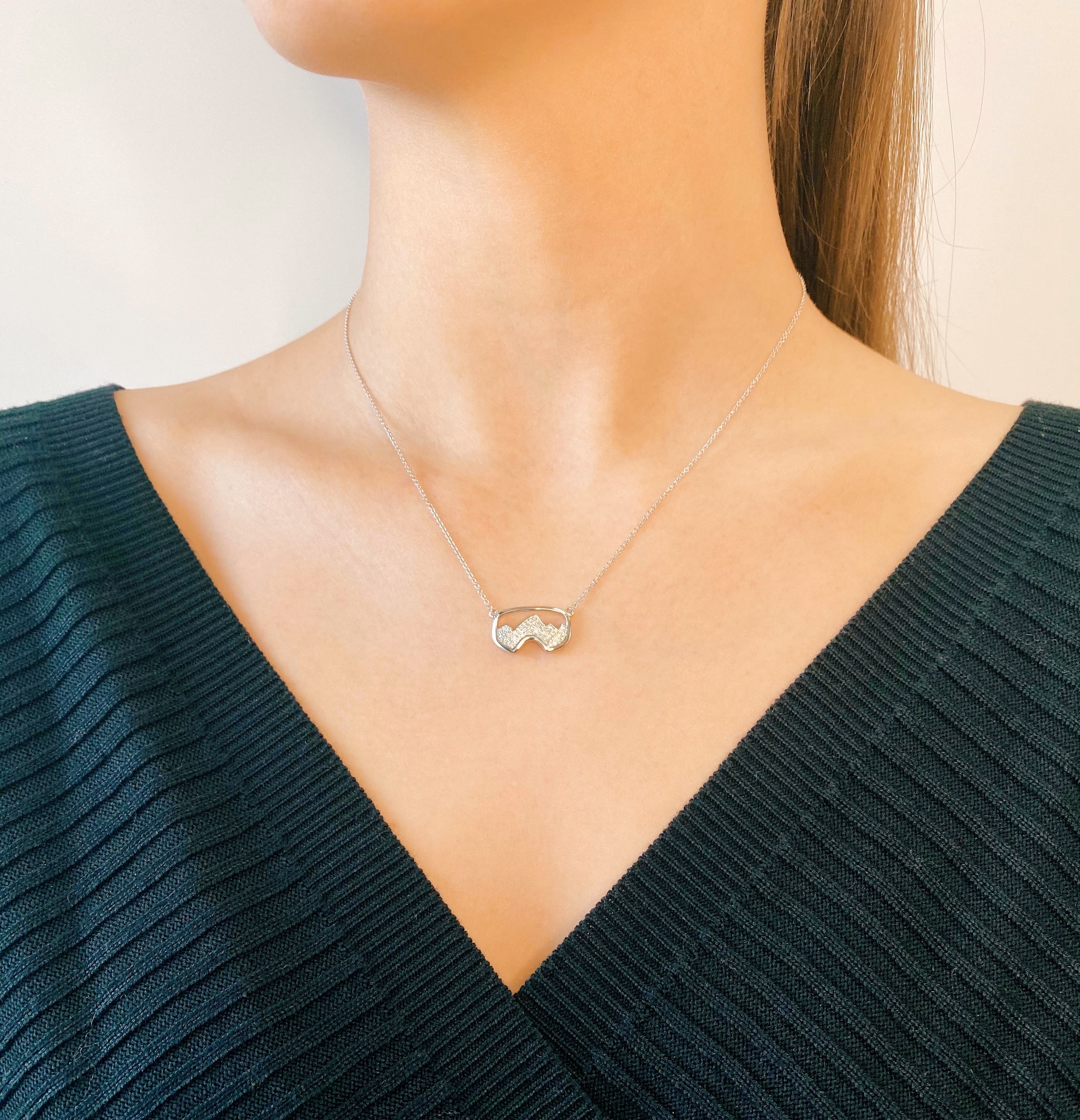 Diamond Teton Ski Goggle Necklace - Jackson Hole Jewelry Company