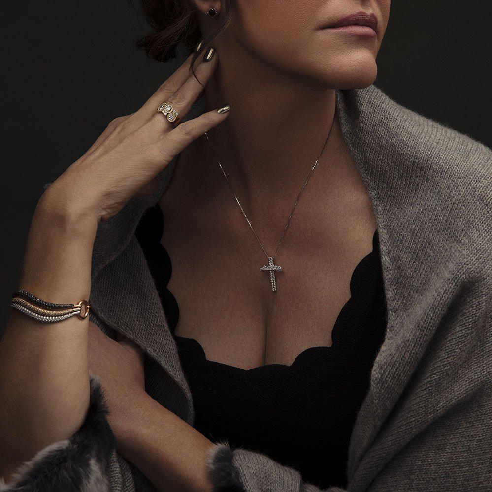 Large Teton Cross 18K White Gold Diamond Pave - Jackson Hole Jewelry Company