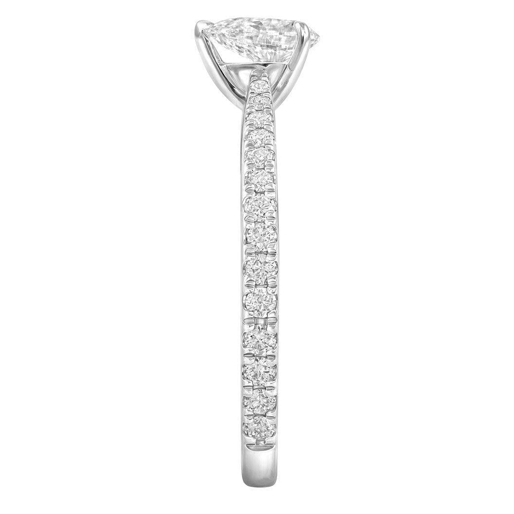 Le PeTeton Pear French Cut Engagement Solitaire Ring Set - Jackson Hole Jewelry Company
