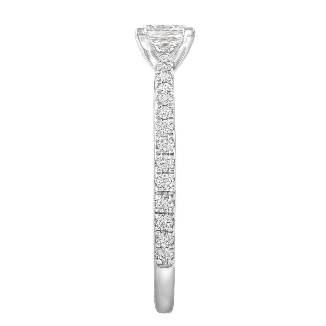 Le PeTeton Princess French Cut Engagement Solitaire Ring Set - Jackson Hole Jewelry Company
