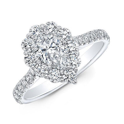 Pear Halo Diamond Engagement Ring - Jackson Hole Jewelry Company