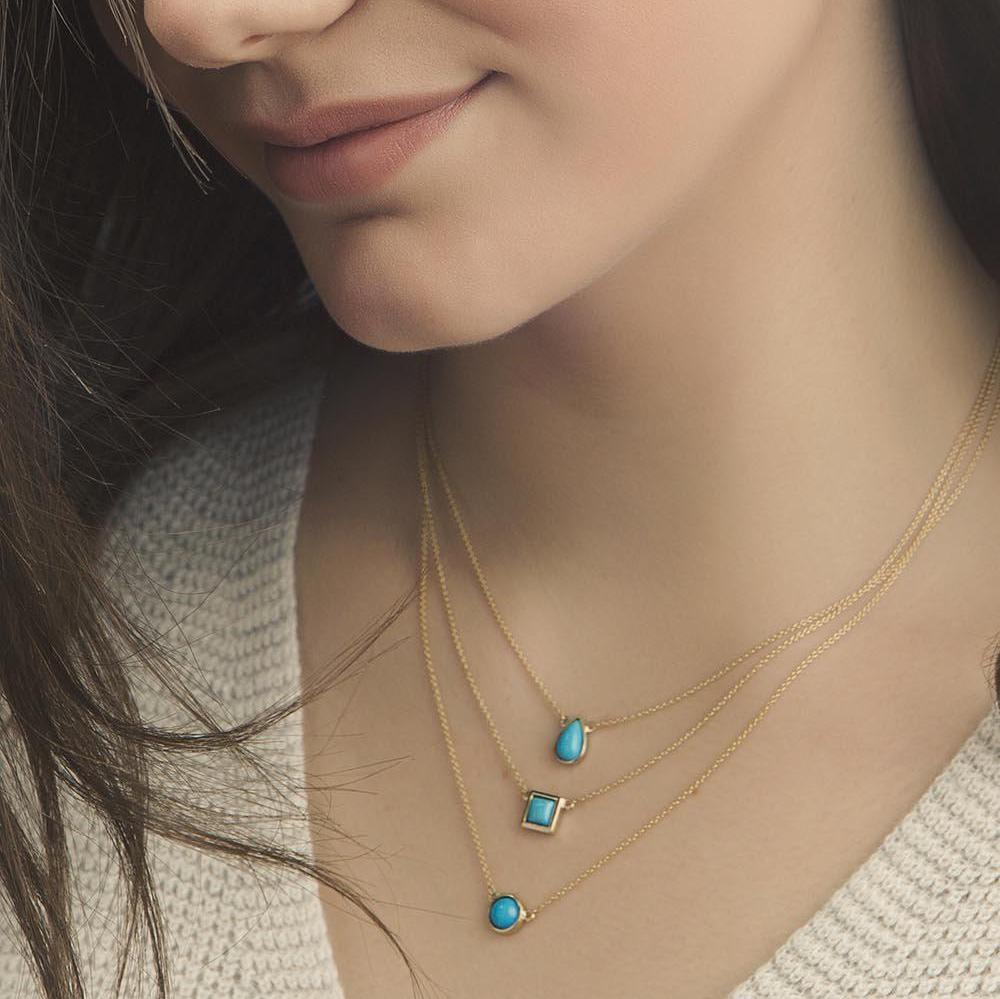 Sleeping Beauty Turquoise Circle Necklace - Jackson Hole Jewelry Company