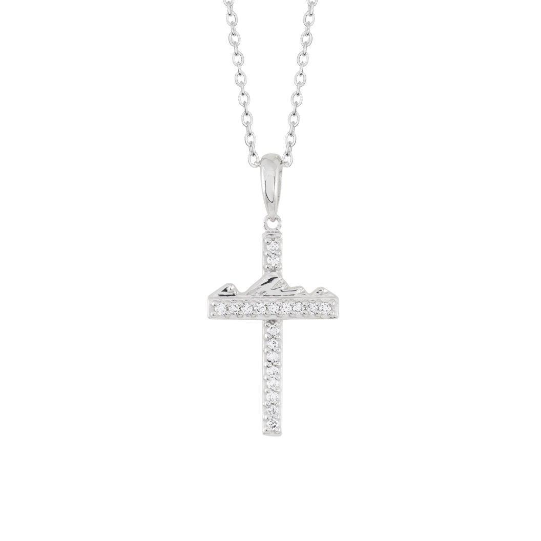 Teton Cross Set in 18K Gold & Diamond Pave Necklace - Jackson Hole Jewelry Company