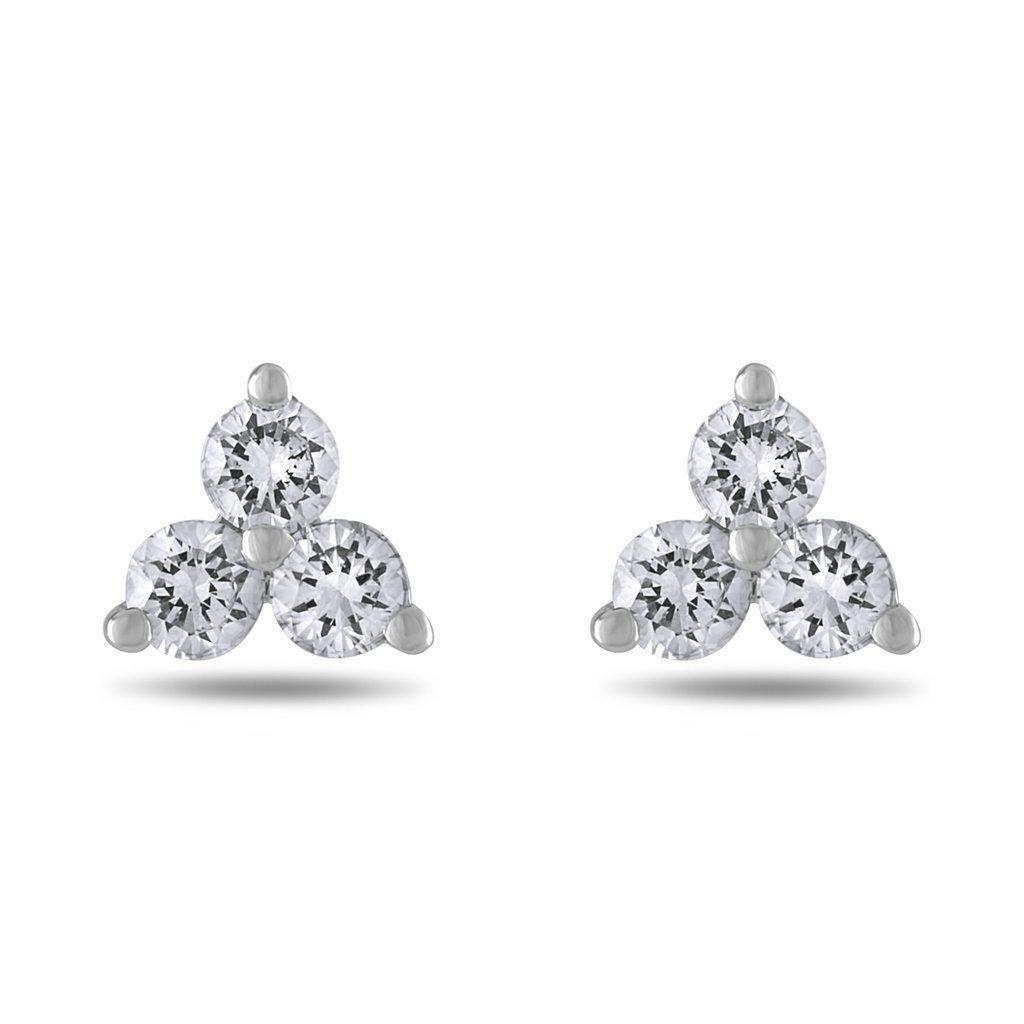 Three Diamond Stud Earrings - Jackson Hole Jewelry Company