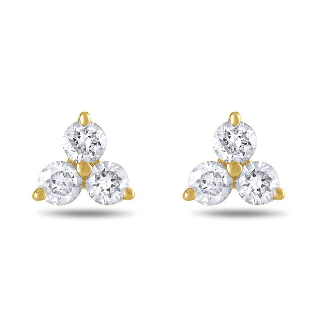Three Diamond Stud Earrings - Jackson Hole Jewelry Company