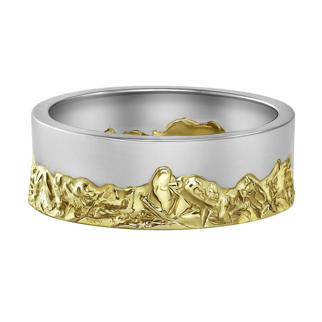 Two Tone Classic Teton Men's Ring - Jackson Hole Jewelry Company