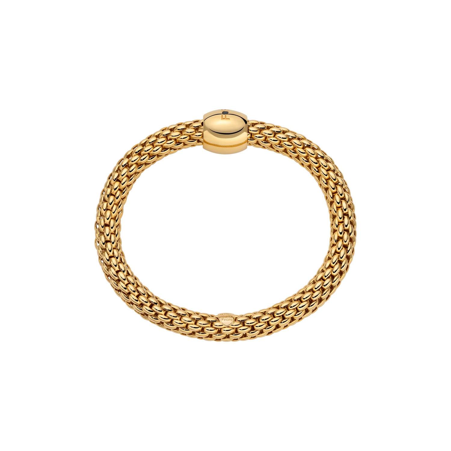 FOPE LOVE NEST 18K Gold Bracelet with a Black Diamond - 0.02 ct - Jackson Hole Jewelry Company