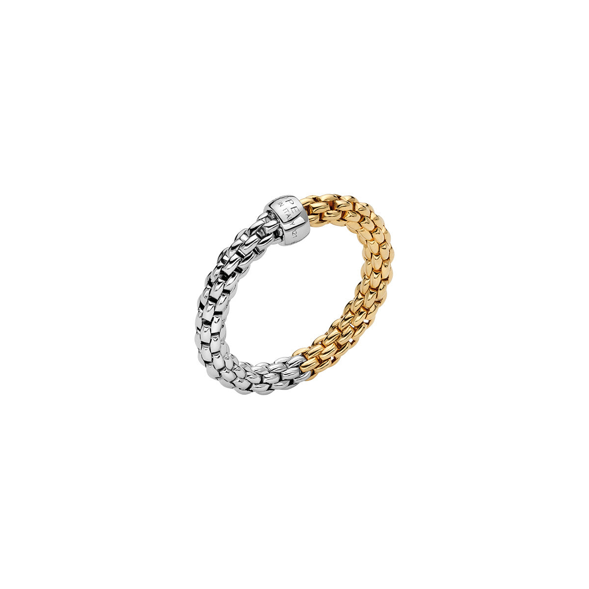FOPE ESSENTIALS 18K Gold Bicolor Flex'it Ring With Round Mesh