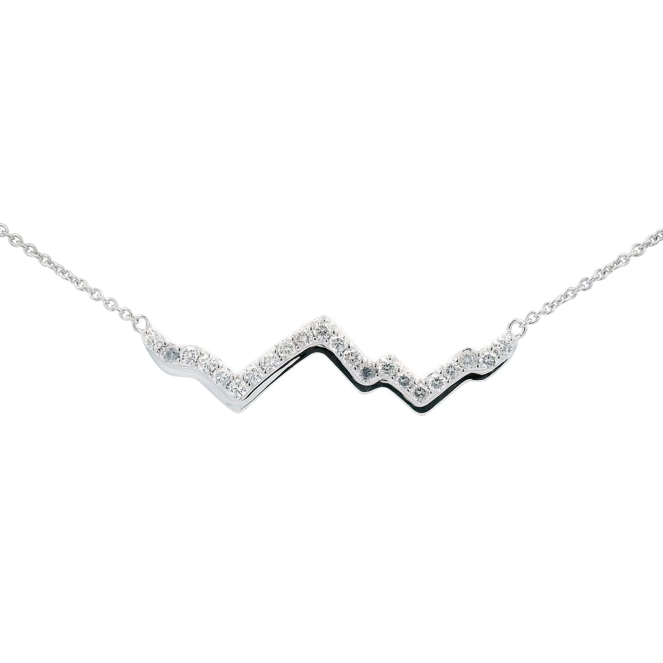 LUXE EDITION: 18K Gold Teton Peak Outline Necklace With Diamonds - Jackson Hole Jewelry Company