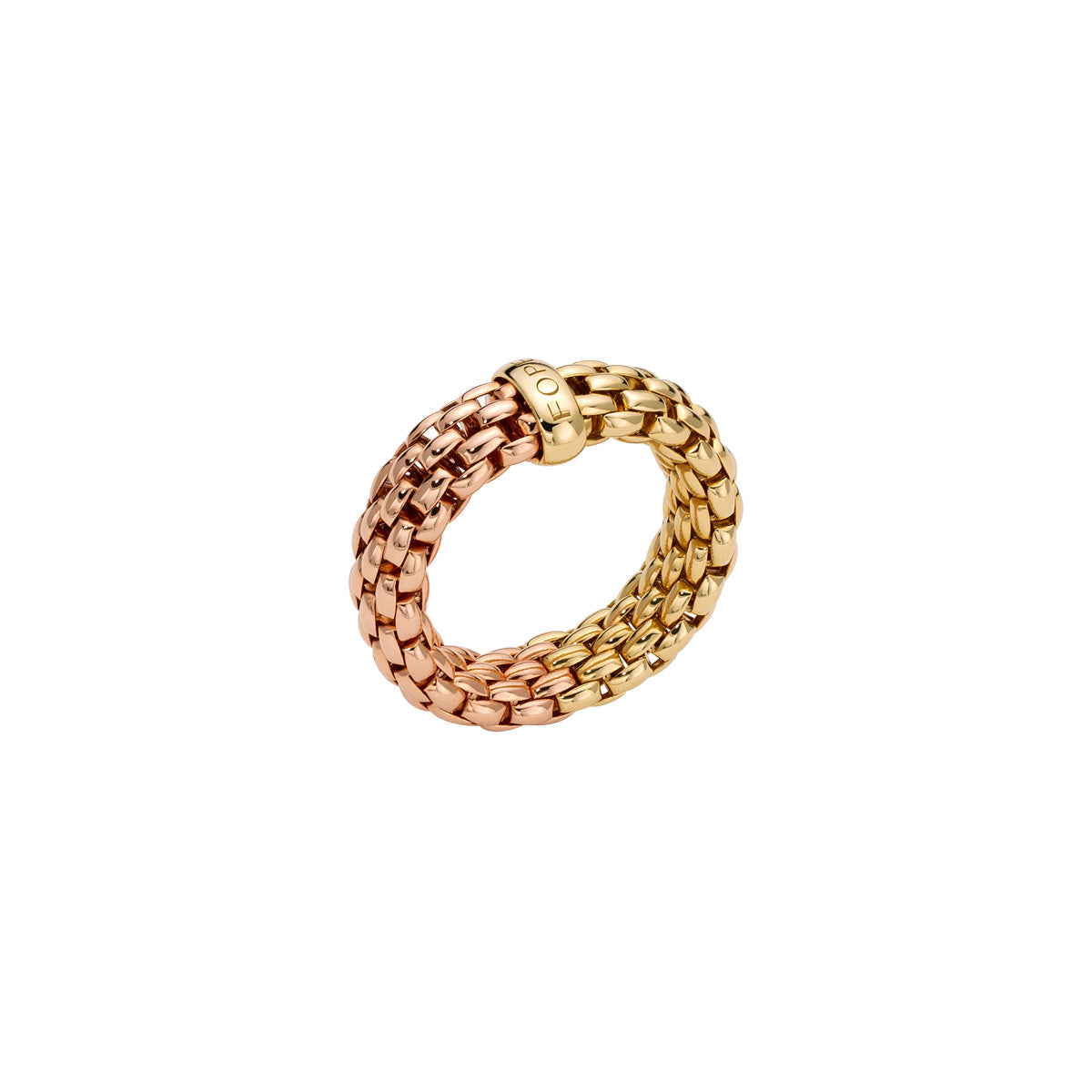FOPE ESSENTIALS 18K Gold Bicolor Flex'it Ring With Flat Mesh - Jackson Hole Jewelry Company