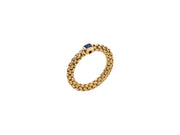 FOPE SOULS 18K Gold Flex'it Ring with Single Blue Sapphire - 0.10 carats