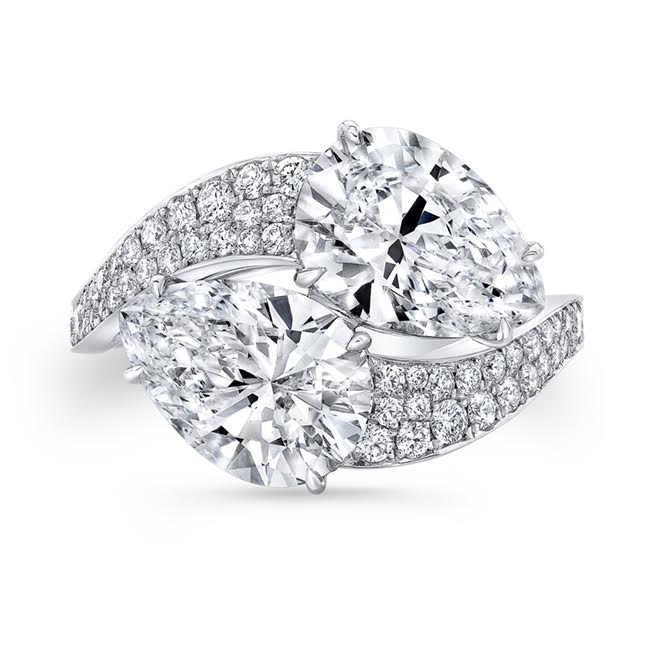 Pear Shaped Diamond Bypass Ring - Jackson Hole Jewelry Company