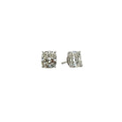 Platinum Cushion-Cut Diamond Stud Earrings - Jackson Hole Jewelry Company