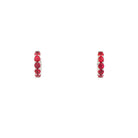Ruby and Diamond Hoop Earrings in 18K White Gold 3.30 Cttw - Jackson Hole Jewelry Company
