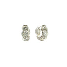 Hoop Earrings with Round White Diamonds in 18K White Gold - Jackson Hole Jewelry Company