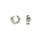 Hoop Earrings with Round White Diamonds in 18K White Gold - Jackson Hole Jewelry Company