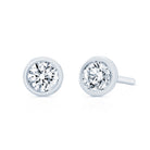 Gold Bezel-Set Diamond Stud Earrings in 18K White Gold - Jackson Hole Jewelry Company