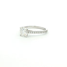 Round Brilliant Diamond Engagement Ring in Platinum with Pavé Band - Jackson Hole Jewelry Company